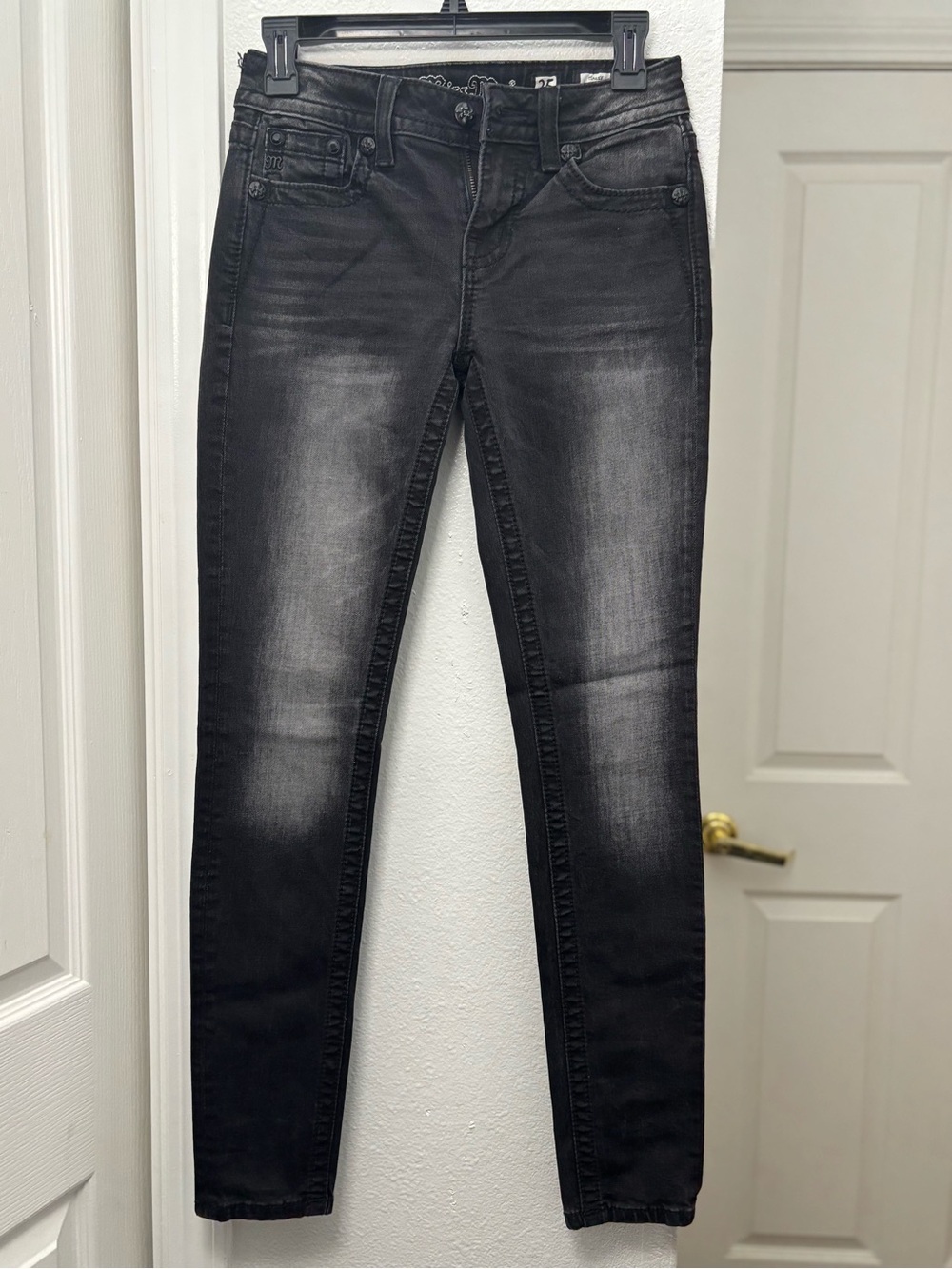 Miss Me Black Washed Skinny Jeans